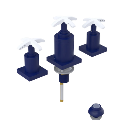 Rubinet Bidet Fitting with Spray, Diverter, and Vacuum Breaker (less drain) Midnight Blue