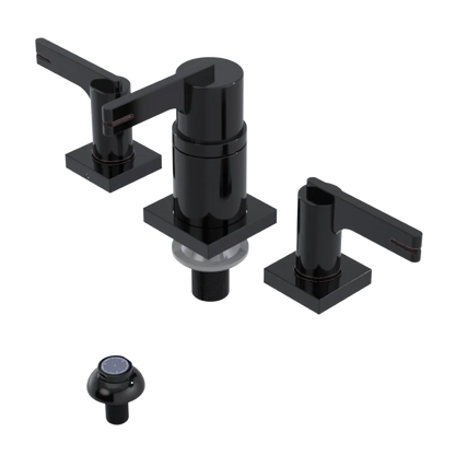 Rubinet Bidet Fitting with Spray, Diverter, and Vacum Breaker (Less Drain) Black