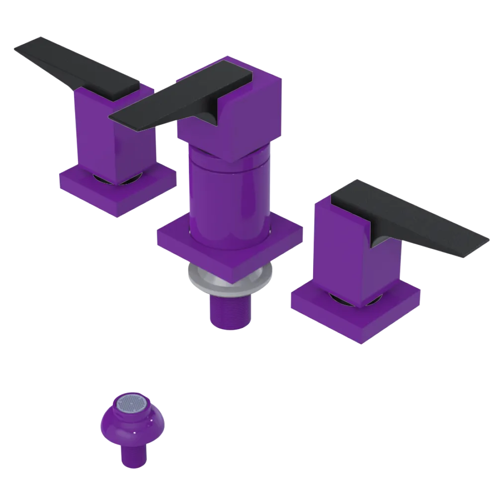 Rubinet Bidet Fitting with Spray, Diverter, and Vacuum Breaker (less drain) Purple Haze