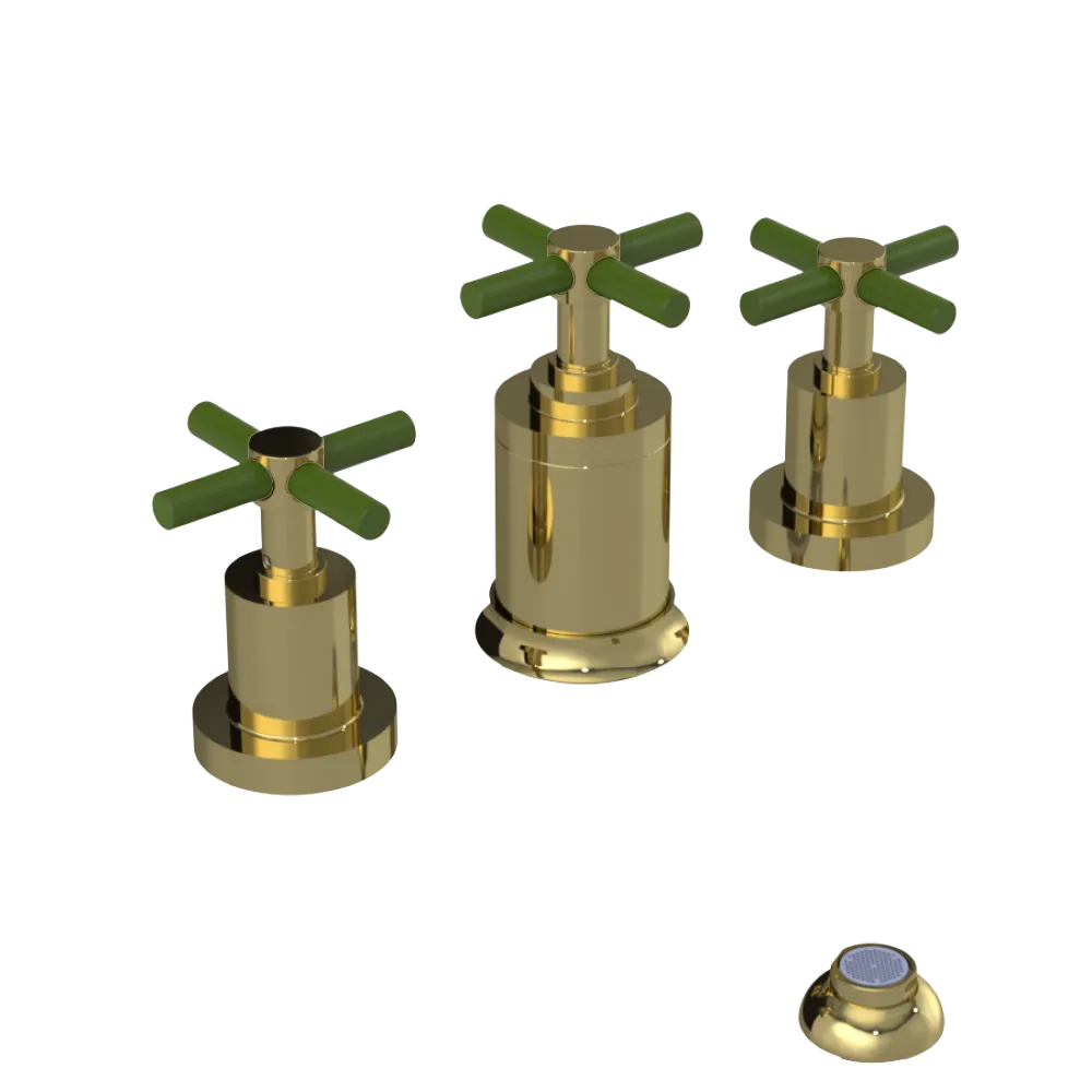 Rubinet Bidet Fitting with Spray, Diverter, and Vacuum Breaker (less drain) Bright Brass