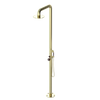 Rubinet Pressure Balance Outdoor Shower with Hand Held Shower & 10" Shower Head - 304 Stainless Steel Gold