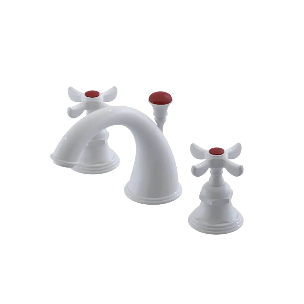 Rubinet Widespread Lav. Set. (less drain) White