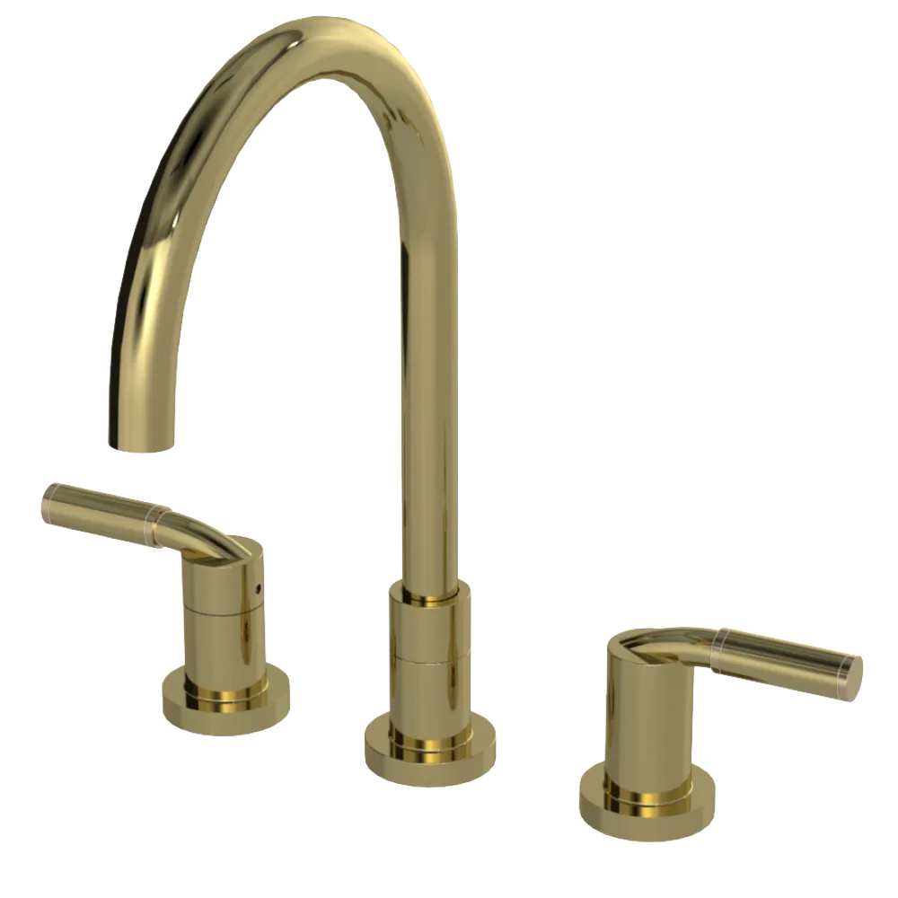 Rubinet Widespread Kitchen Set Natural Brass
