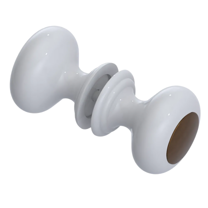 Rubinet Shower Door Knob (set) White