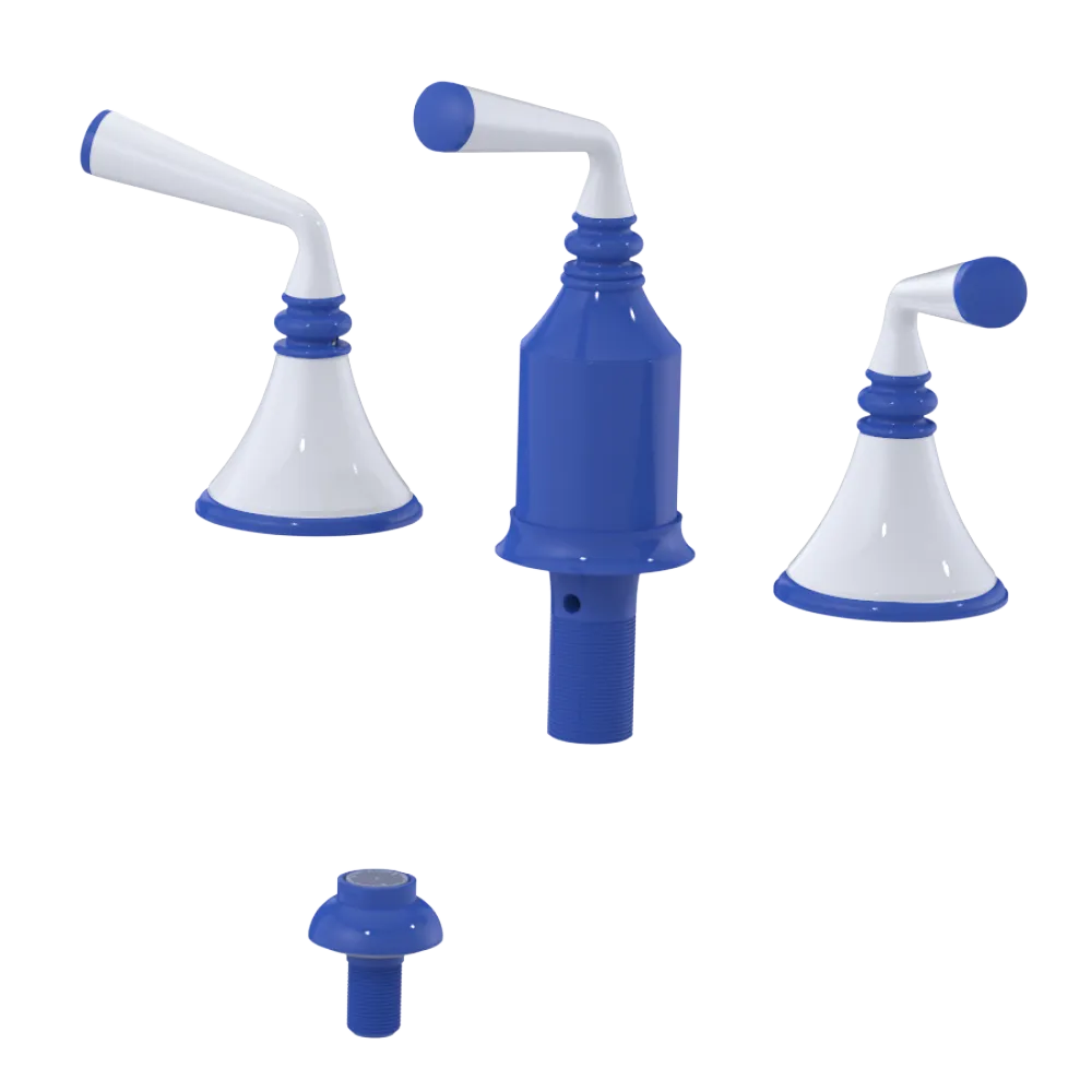 Rubinet Bidet Fitting with Spray, Diverter, and Vacum Breaker (Less Drain) Blu Jean