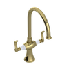 Rubinet Two Handle Single Hole Kitchen Set Natural Brass
