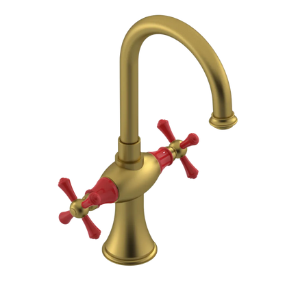 Rubinet Single Hole Dual Handle Lav. Set. (less drain) Antique Brass Matt