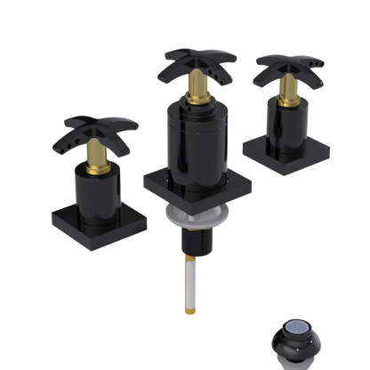 Rubinet Bidet Fitting with Spray, Diverter, and Vacuum Breaker (less drain) Black