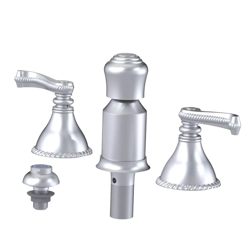Rubinet Bidet Fitting with Spray, Diverter, and Vacum Breaker (Less Drain) Satin Chrome