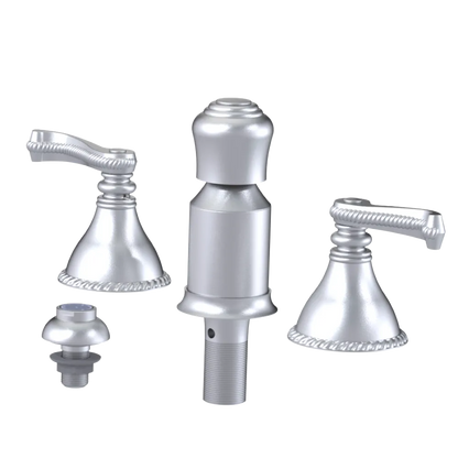 Rubinet Bidet Fitting with Spray, Diverter, and Vacum Breaker (Less Drain) Satin Chrome