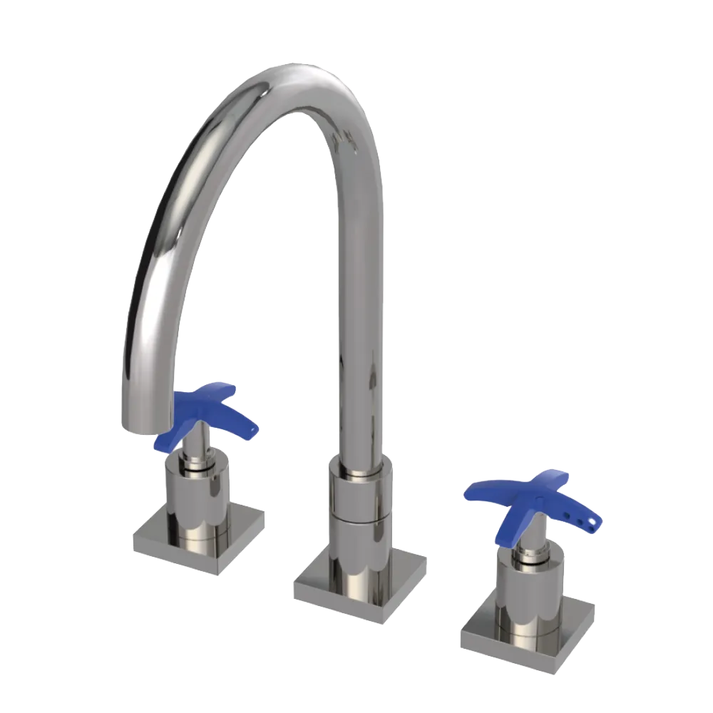 Rubinet Widespread Kitchen Set Polished Nickel