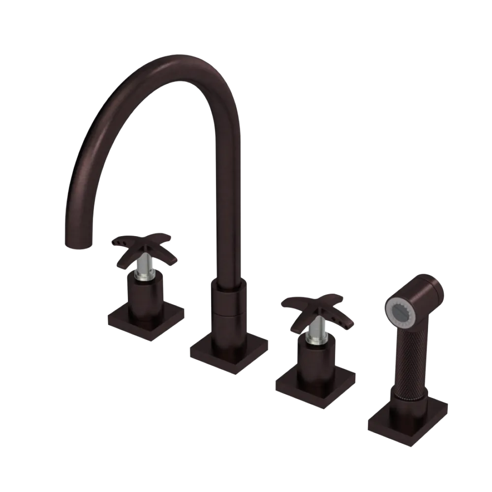 Rubinet Widespread Kitchen Set with Hand Spray Oil Rubbed Bronze