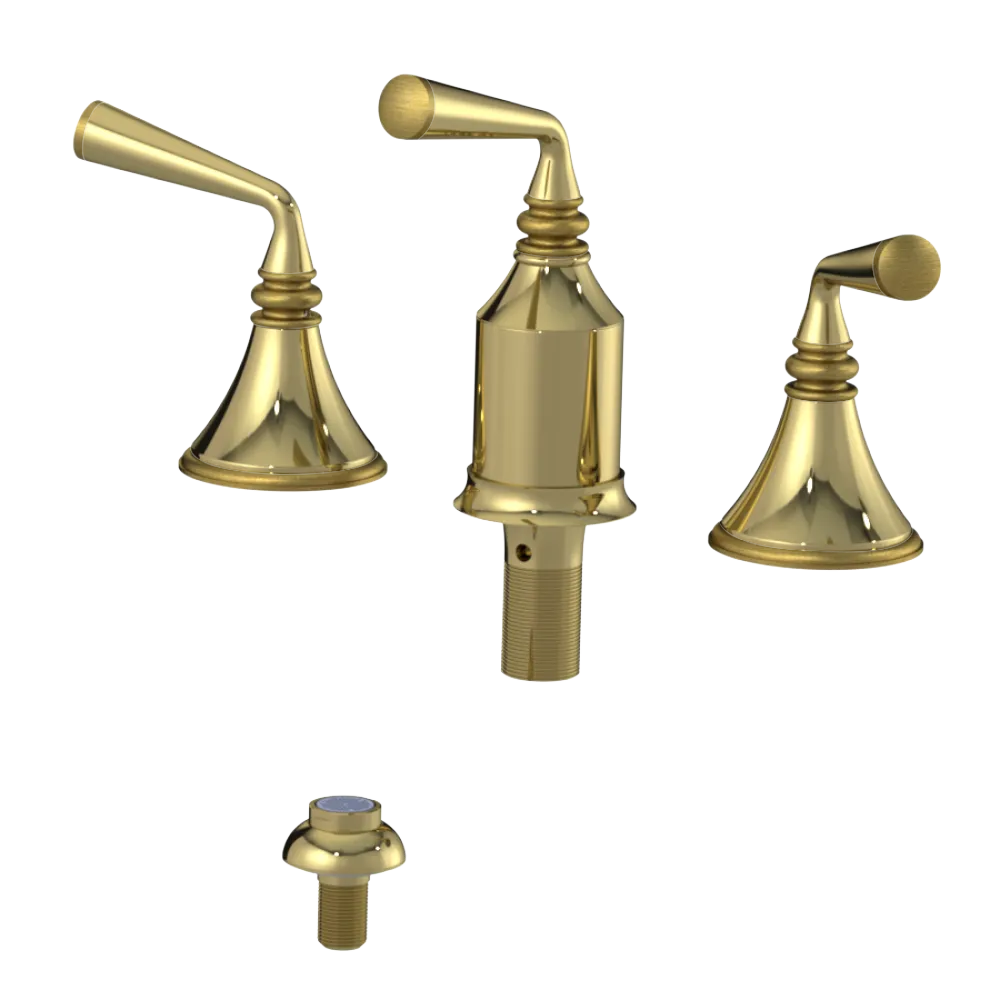 Rubinet Bidet Fitting with Spray, Diverter, and Vacum Breaker (Less Drain) Bright Brass