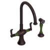 Rubinet Two Handle Single Hole Kitchen Set with Hand Spray Tuscan Brass