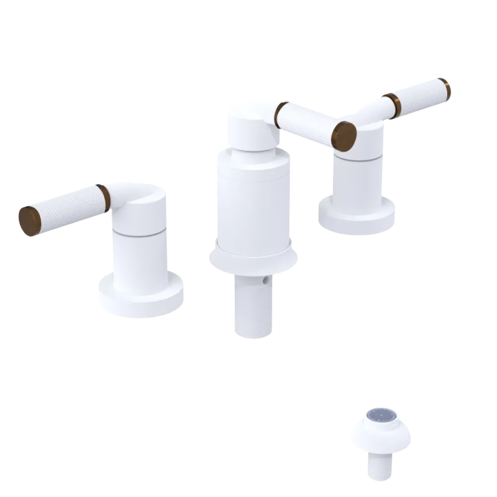 Rubinet Bidet Fitting with Spray, Diverter, and Vacum Breaker (Less Drain) Matt White
