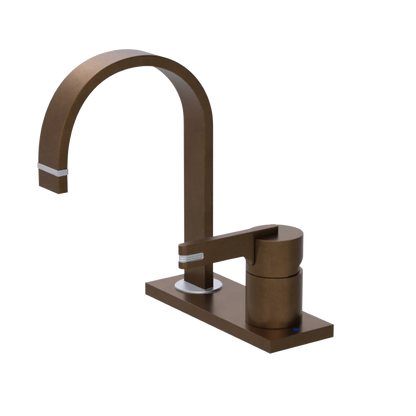 Rubinet 4" Centre Single Control Lav. Set (less drain) Tuscan Brass