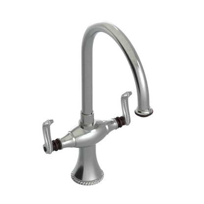 Rubinet Two Handle Single Hole Kitchen Set Satin Nickel