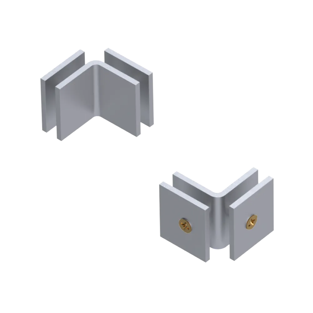 Rubinet 90 Glass to Glass Open Face Satin Chrome