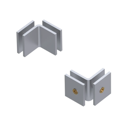 Rubinet 90 Glass to Glass Open Face Satin Chrome