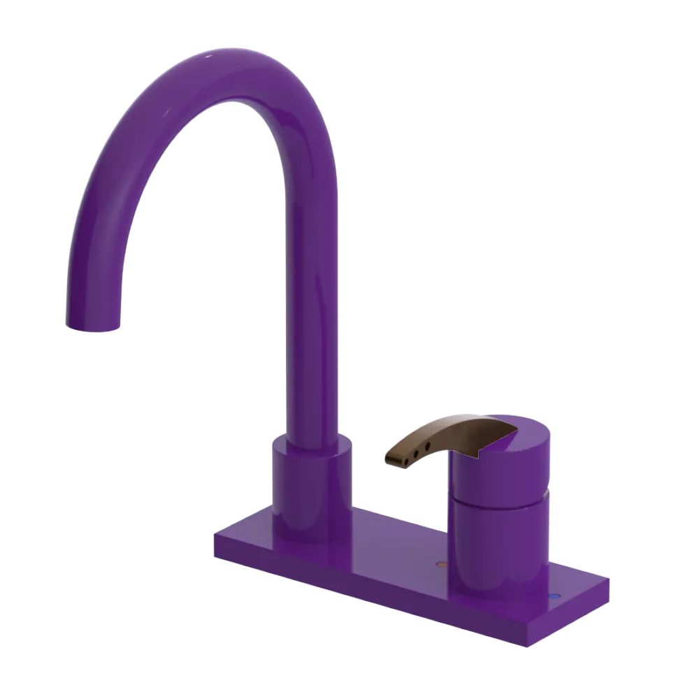 Rubinet 4" Centre Single Control Lav. Set. (less drain) Purple Haze