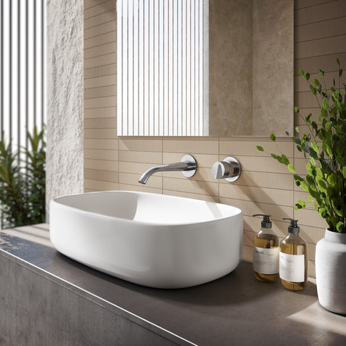 Baril Single lever wall-mounted lavatory faucet, drain not included
