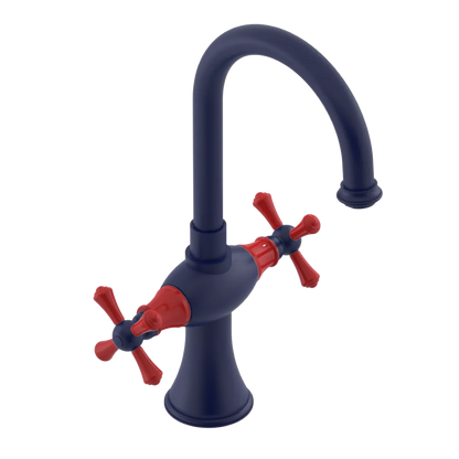 Rubinet Single Hole Dual Handle Lav. Set. (less drain) Midnight Blue
