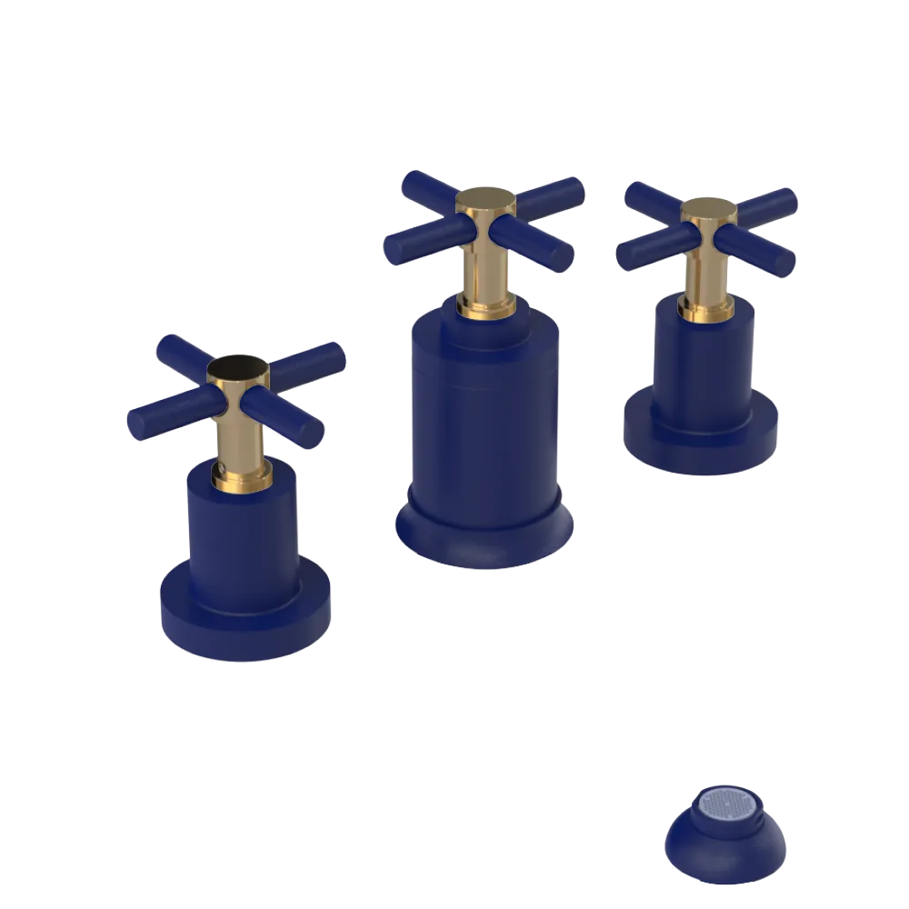 Rubinet Bidet Fitting with Spray, Diverter, and Vacuum Breaker (less drain) Midnight Blue