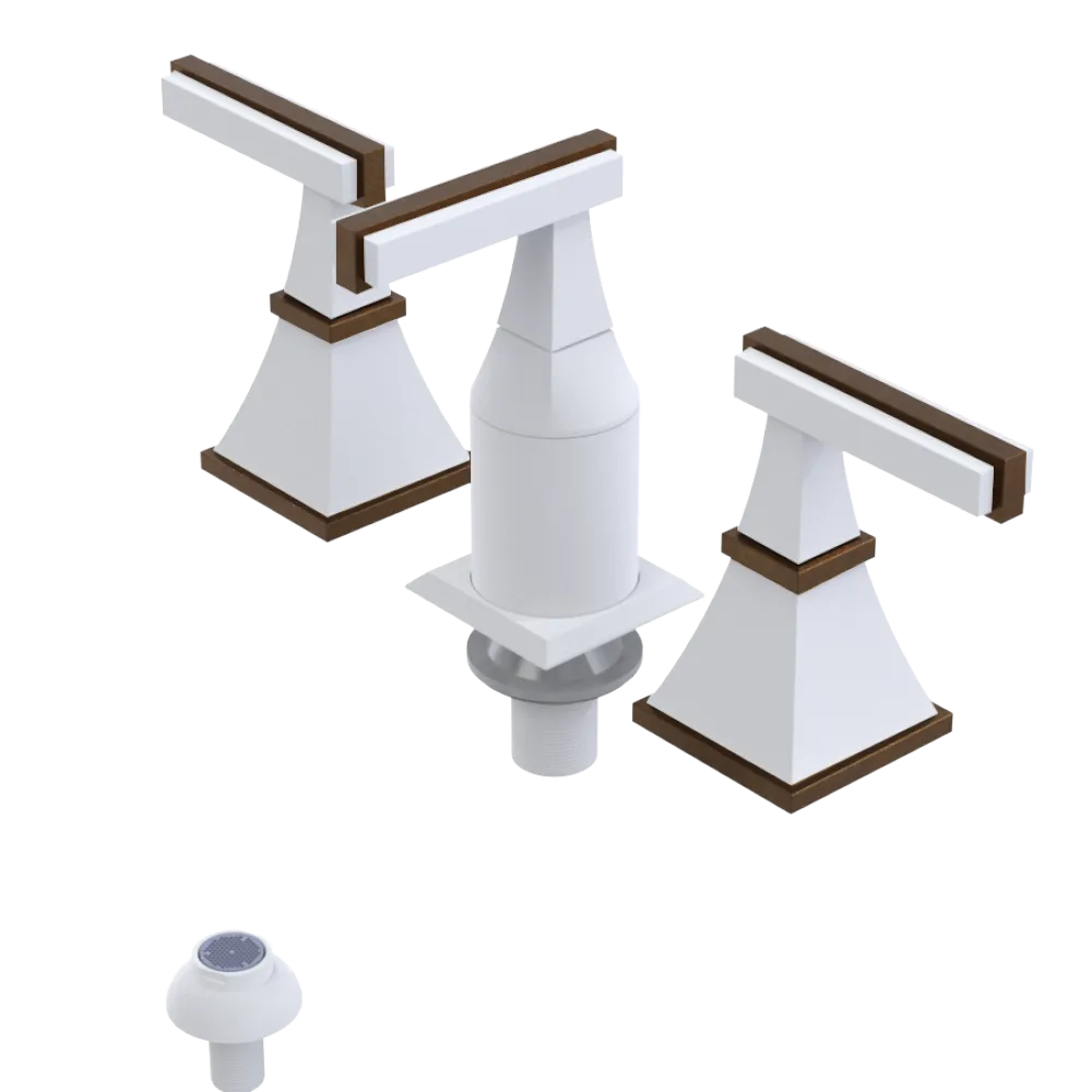 Rubinet Bidet Fitting with Spray, Diverter, and Vacum Breaker (Less Drain) Matt White