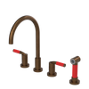 Rubinet Widespread Kitchen Set with Hand Spray Tuscan Brass