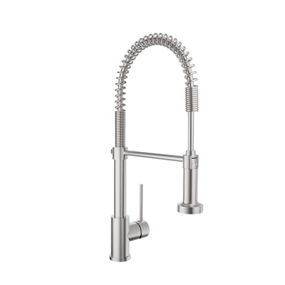 Baril Industrial style single-hole kitchen faucet with 2-function spray