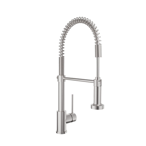Baril Industrial style single-hole kitchen faucet with 2-function spray