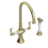 Rubinet Two Handle Single Hole Kitchen Set with Hand Spray Gold