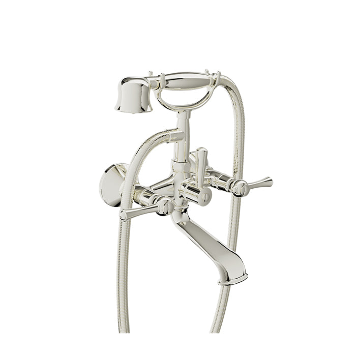 Baril Wall-mounted tub faucet with hand shower