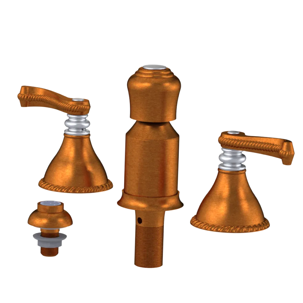 Rubinet Bidet Fitting with Spray, Diverter, and Vacum Breaker (Less Drain) Antique Copper Matt