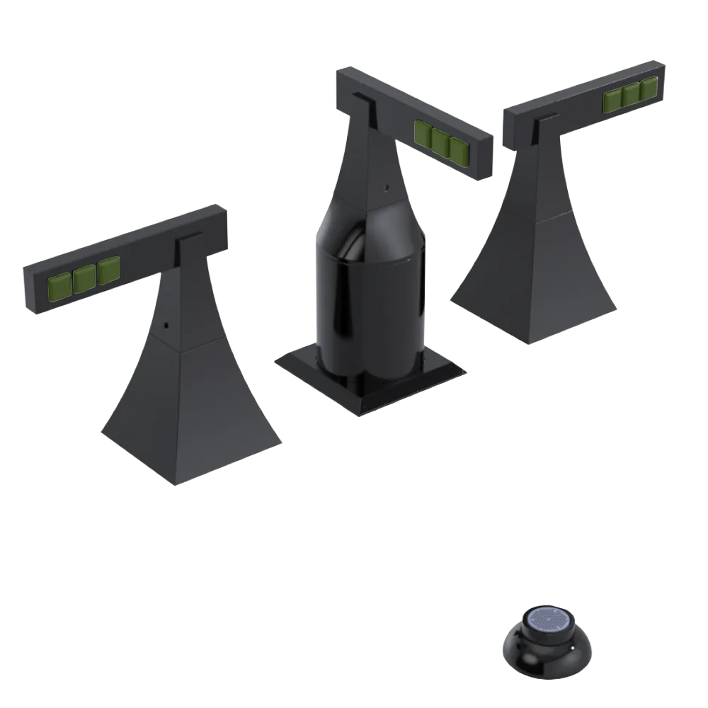 Rubinet Bidet Fitting with Spray, Diverter, and Vacum Breaker (Less Drain) Black