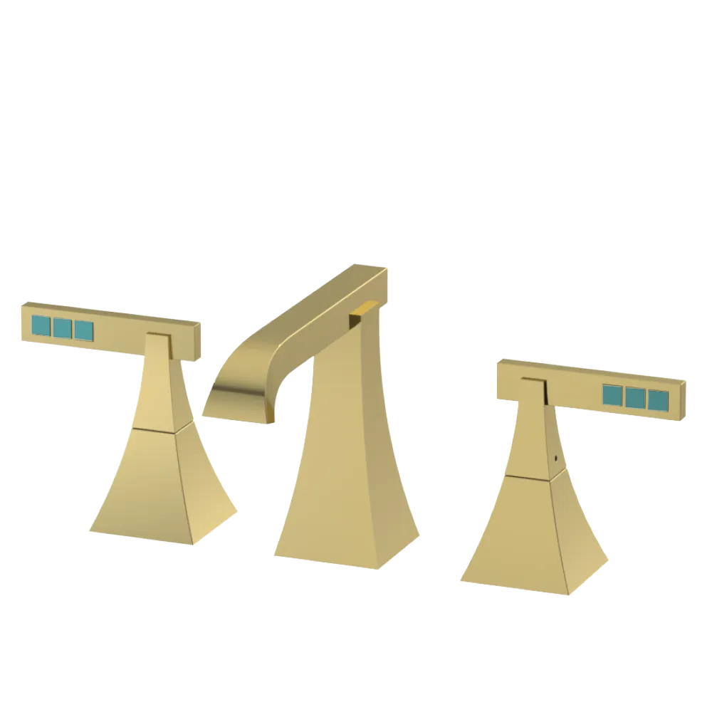 Rubinet Widespread Lav. Set. (less drain) Natural Brass