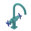 Rubinet Single Hole Dual Handle Lav. Set. (less drain) Aqua