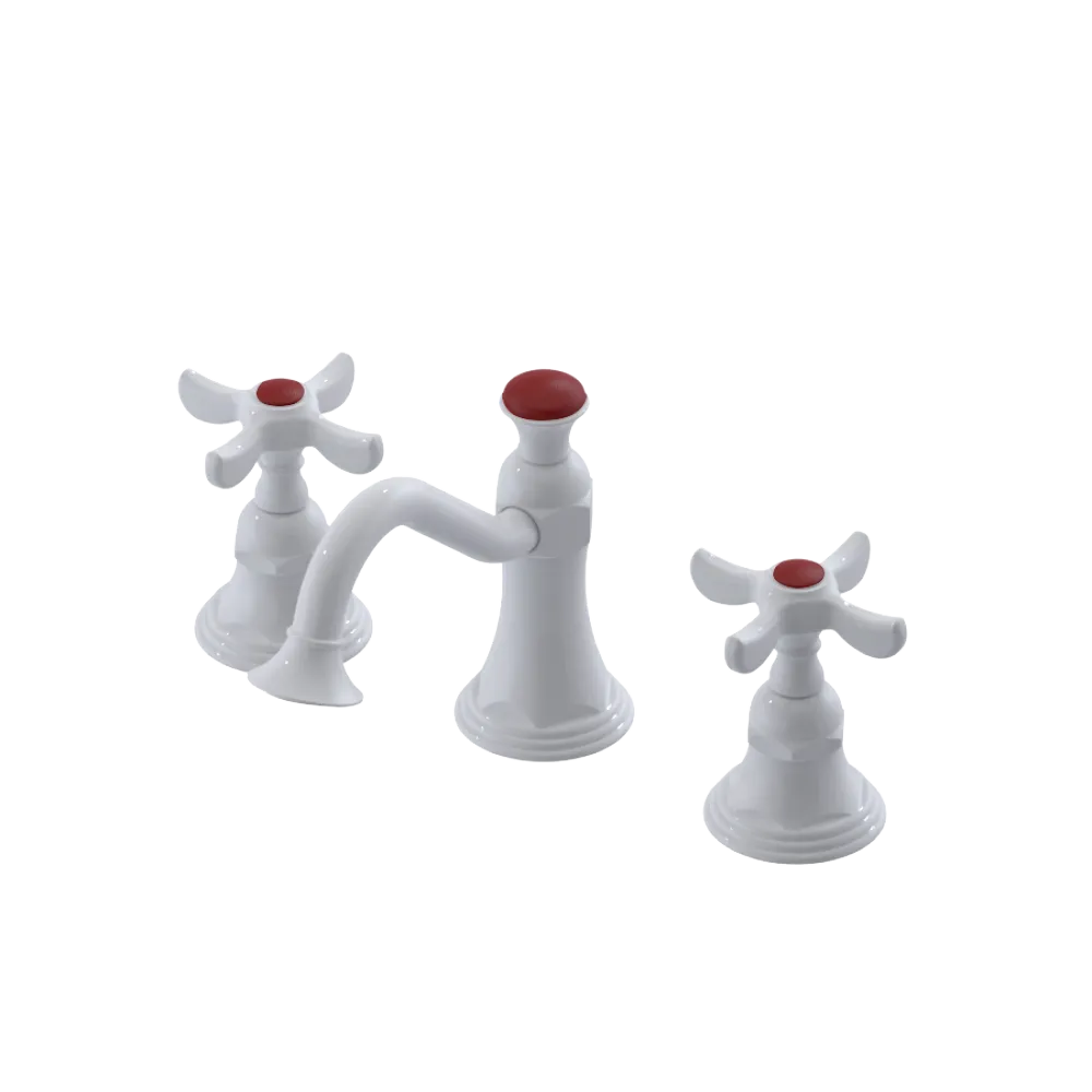 Rubinet Widespread Lav. Set. (less drain) White