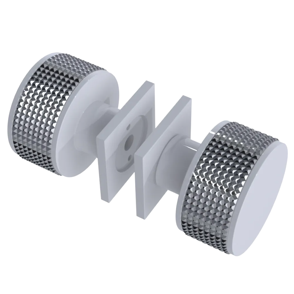 Rubinet Shower Door Knob (set) White