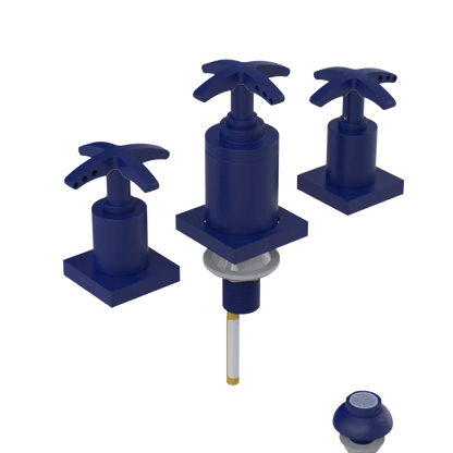Rubinet Bidet Fitting with Spray, Diverter, and Vacuum Breaker (less drain) Midnight Blue