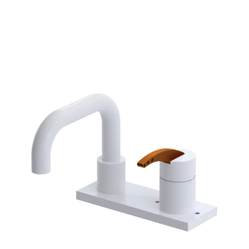 Rubinet 4" Centre Single Control Lav. Set. with Genesis spout (less drain) White