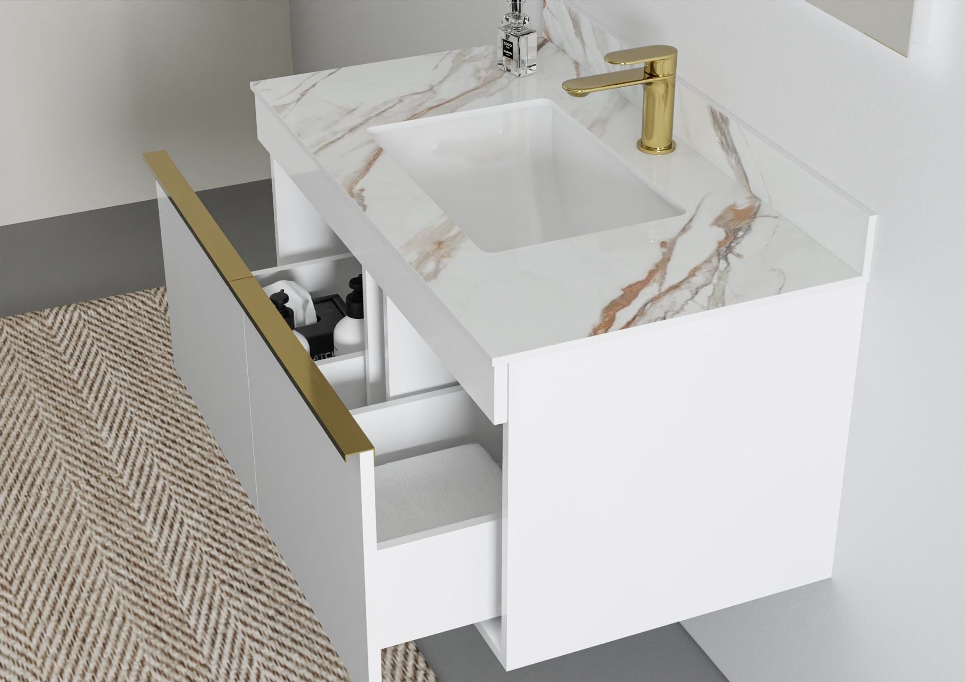 Beijing Single Sink Bathroom Vanity - Golzar Home