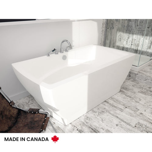Neptune Believe 3666 Acrylic Freestanding Center Drain Bathtub in White