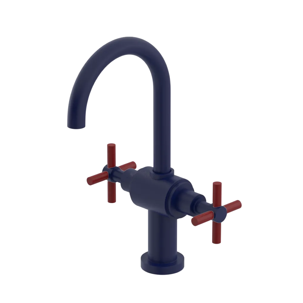 Rubinet Single Hole Dual Handle Lav. Set with LaSalle Spout (less drain) Midnight Blue