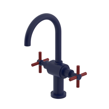 Rubinet Single Hole Dual Handle Lav. Set with LaSalle Spout (less drain) Midnight Blue