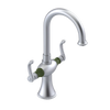 Rubinet Single Hole Dual Handle Lav. Set. (less drain) Satin Chrome