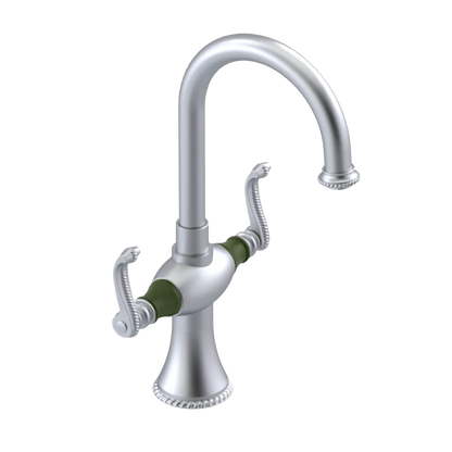 Rubinet Single Hole Dual Handle Lav. Set. (less drain) Satin Chrome