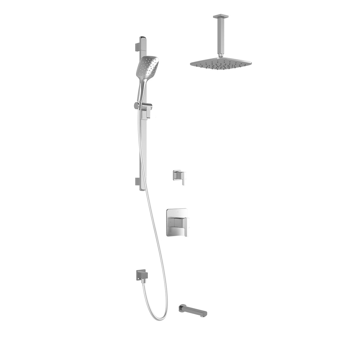GRAFIK™ TD3 PLUS (Valves Not Included) : AQUATONIK™ T/P Shower System Vertical Ceiling Arm