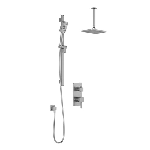 SquareOne™ TD2 (Valve Not Included) : AQUATONIK™ T/P with Diverter Shower System with Vertical Ceiling Arm