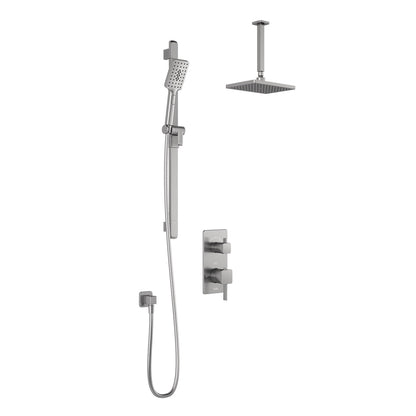 Kalia SquareOne™ TD2 (Valve Not Included) : AQUATONIK™ T/P with Diverter Shower System with Vertical Ceiling Arm